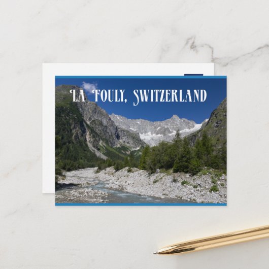 Schöne Landschaft, La Fouly, Schweiz Postkarte (Vorderseite/Rückseite Beispiel)