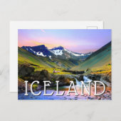 Schöne Landschaft Landschaft Islands Postkarte (Vorne/Hinten)