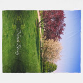 Schöne Landschaft mit Bäumen groß Fleecedecke (Vorderseite (Horizontal))