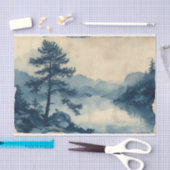 Schöne Landschaft mit einem ruhigen, glasklaren Fl Seidenpapier (Handwerk)