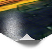 Schöne Landschaft mit Kirschbäumen und einer Bank Fotodruck (Ecke)