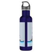 Schöne Landschaft mit Leuchtturm und Segelboot Edelstahlflasche (Rückseite)