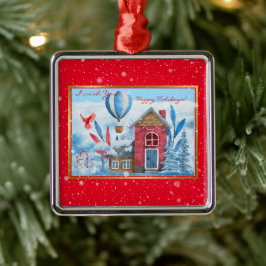 Schöne Landschaft mit Snowman individuell anpassen Ornament Aus Metall