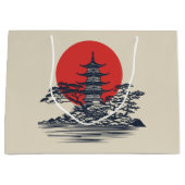 Schöne Landschaft mit Sonnenaufgang Große Geschenktüte (Vorderseite)