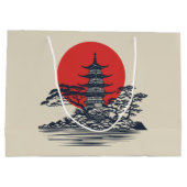 Schöne Landschaft mit Sonnenaufgang Große Geschenktüte (Rückseite)