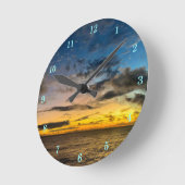 Schöne Landschaft Runde Wanduhr (Winkel)