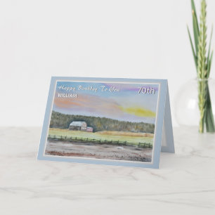 Schöne Landschaft Scheune Personalisierte Karte 