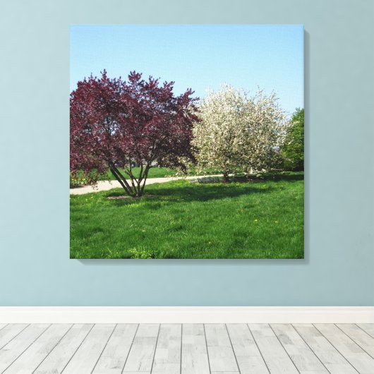 Schöne Landschaft und Bäume Leinwanddruck (Insitu (Holzboden))