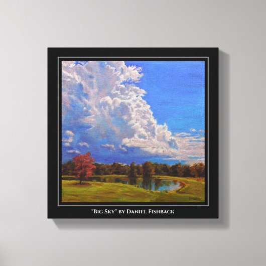 Schöne Landschaft von Illinois mit großen Wolken Leinwanddruck (Vorderseite)