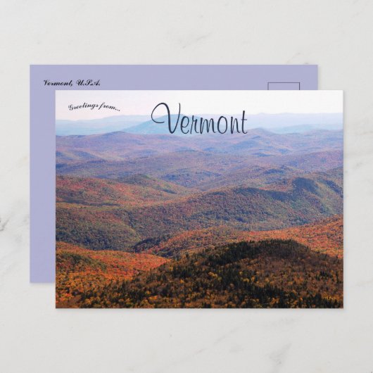 Schöne Landschaft von Vermont Postkarte (Vorne/Hinten)