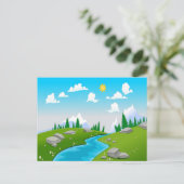 schöne Landschaft zeichnend Postkarte (Stehend Vorderseite)
