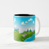 schöne Landschaft zeichnend Zweifarbige Tasse (VorderseiteRechts)