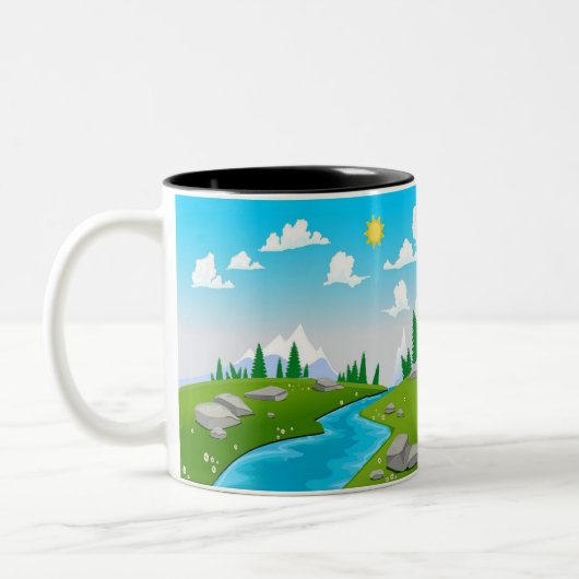 schöne Landschaft zeichnend Zweifarbige Tasse (Links)