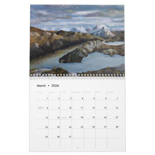 Schöne Landschaften 2023 Kalender - Ölgemälde  (Mär 2026)