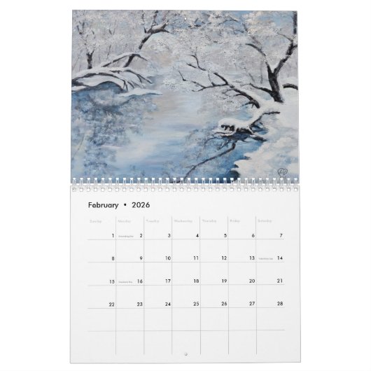 Schöne Landschaften 2023 Kalender - Ölgemälde  (Feb 2026)