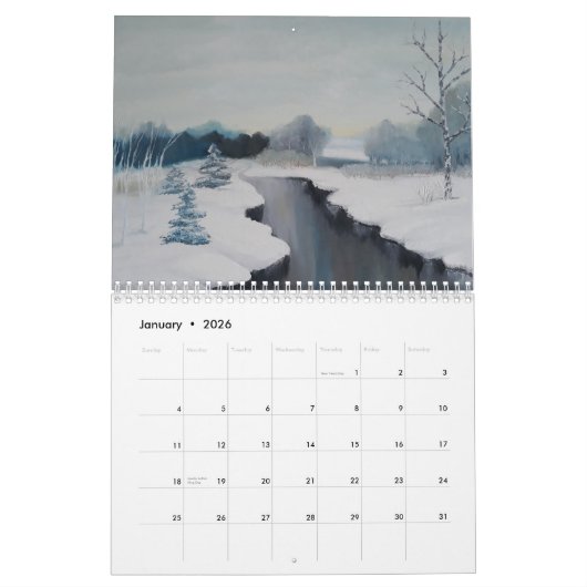 Schöne Landschaften 2023 Kalender - Ölgemälde  (Jan 2026)