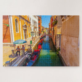 Schöne landschaftliche Aussicht auf einen Kanal in Puzzle