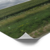 Schöne landschaftliche Aussicht, Wolken und Wiesen Poster (Ecke)