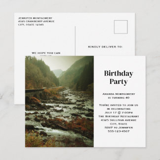 Schöne Landschaftliche Natur Foto Geburtstag Einla Einladungspostkarte
