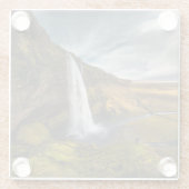 Schöne Landschaftsansicht von Seljalandsfoss Glasuntersetzer (Rückseite)