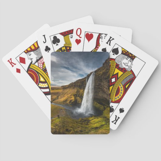 Schöne Landschaftsansicht von Seljalandsfoss Spielkarten (Rückseite)