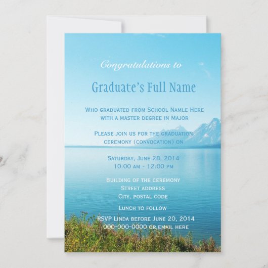 Schöne Landschaftsfotografie Abschluss Einladung (Vorderseite)
