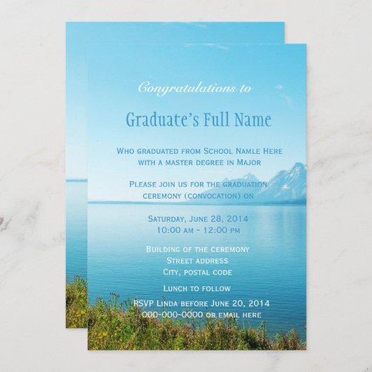 Schöne Landschaftsfotografie Abschluss Einladung (Vorne/Hinten)