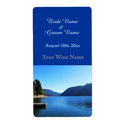 schöne Landschaftsfotografie Hochzeitsweinlabel (Vorne)