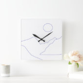 schöne Landschaftsmalerei Quadratische Wanduhr (Zuhause)