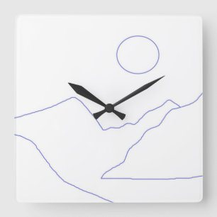 schöne Landschaftsmalerei Quadratische Wanduhr