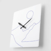 schöne Landschaftsmalerei Quadratische Wanduhr (Winkel)