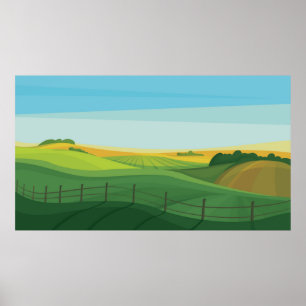 Schöne landwirtschaftliche Felder Poster