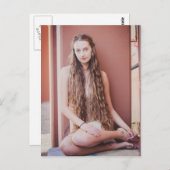 Schöne lange Haarbärtnerische Schönheit Postkarte (Vorne/Hinten)