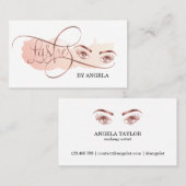 Schöne lange Wimpern Rose Goldmakeup Künstler Visitenkarte (Vorne/Hinten)