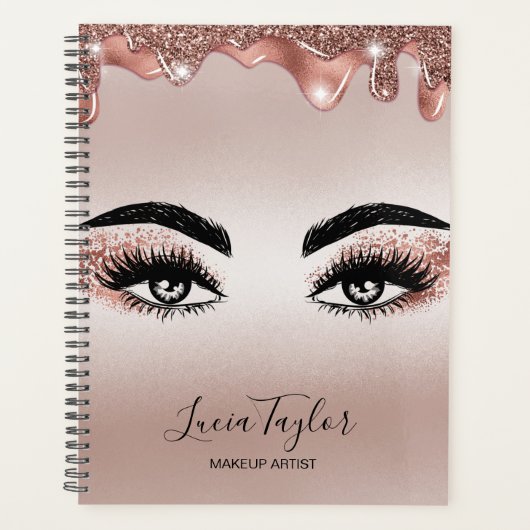 Schöne Lashes Augen Rose Gold Tropfen Make eup mäd Planer (Vorderseite)