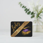 Schöne Lashes - Lila Visitenkarte (Stehend Vorderseite)