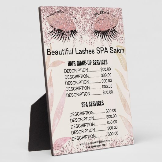 Schöne Lashes Pink Glitzer WELLNESS-CENTER Salon P Fotoplatte (Seite)