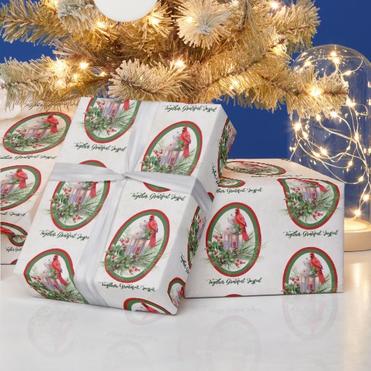 Schöne Laterne mit Heiligen und Kardinal Weihnacht Geschenkpapier (Feiertage)