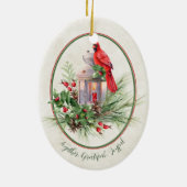 Schöne Laterne mit Heiligen und Kardinal Weihnacht Keramik Ornament (Hinten)