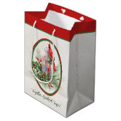 Schöne Laterne mit Heiligen und Kardinal Weihnacht Mittlere Geschenktüte (Vorderseite Schrägansicht)