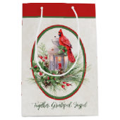 Schöne Laterne mit Heiligen und Kardinal Weihnacht Mittlere Geschenktüte (Vorderseite)