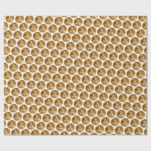 Schöne Latte Floral Leaf Art Tree Geschenkpapier (Flach)