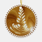 Schöne Latte Floral Leaf Art Tree Keramikornament (Vorne)