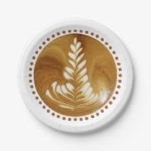 Schöne Latte Floral Leaf Art Tree Pappteller (Vorderseite)