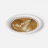 Schöne Latte Floral Leaf Art Tree Pappteller (Schrägansicht)