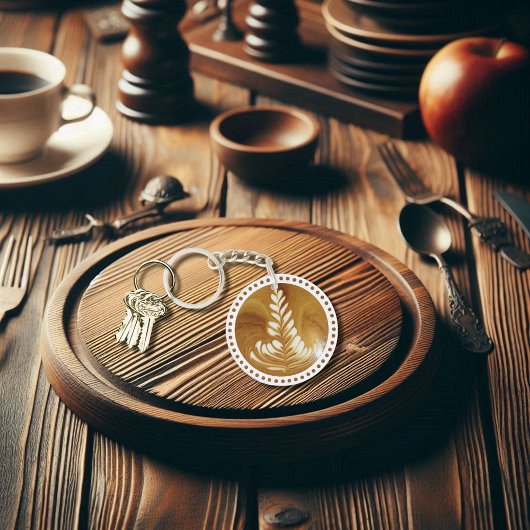 Schöne Latte Floral Leaf Art Tree Schlüsselanhänger