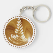 Schöne Latte Floral Leaf Art Tree Schlüsselanhänger (Rückseite)