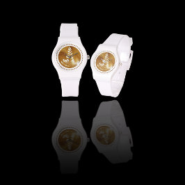 Schöne Latte Floral Leaf Kunst, Dichtung und Musik Armbanduhr