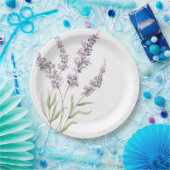 Schöne Lavendel-Blumen Geburtstag Pappteller (Party)