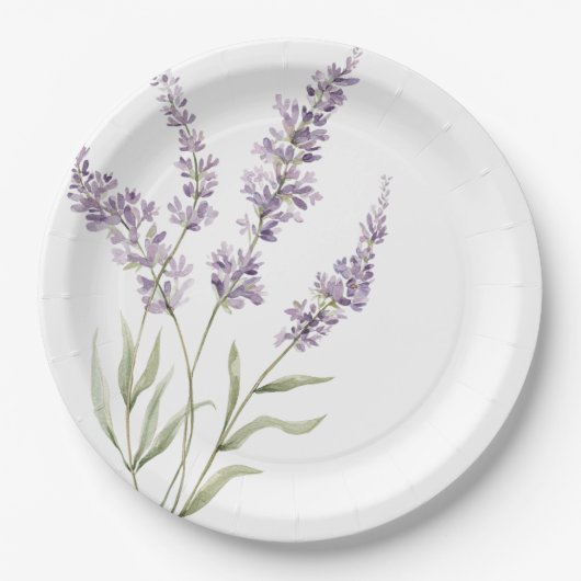 Schöne Lavendel-Blumen Geburtstag Pappteller (Vorderseite)